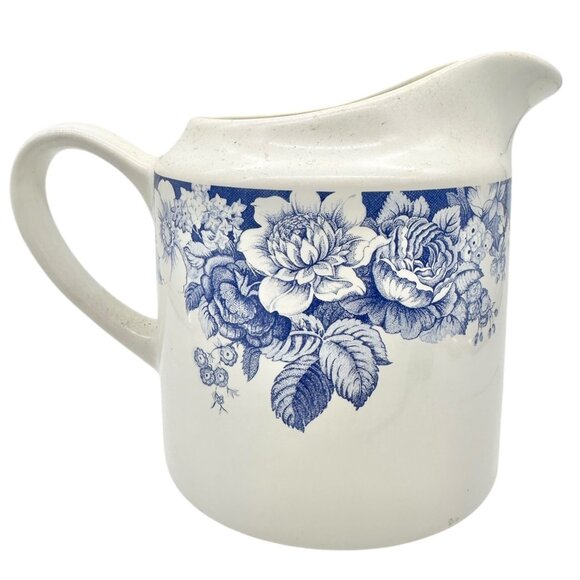 Nautica Bermuda Tablewares Creamer With Blue Floral Design Portugal Vintage - Picture 4 of 8